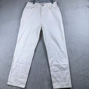 Jones Wear Sport Straight Leg Pants Stretch 100% Cotton Womens White Size 14